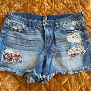 Soho/New York & Company distressed denim shorts